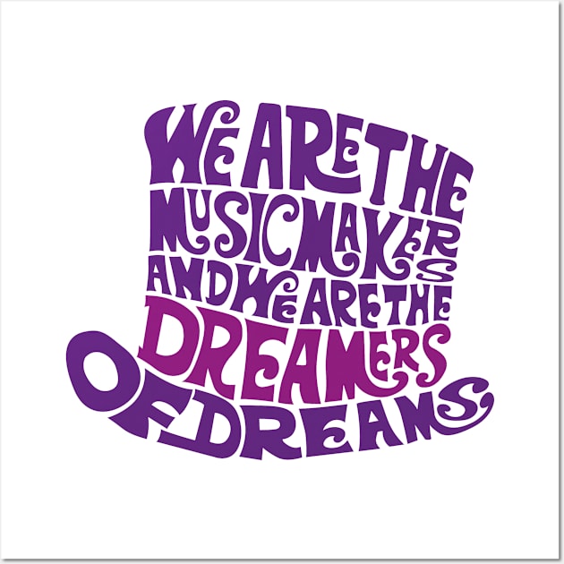 Willy Wonka Hat Dreams - Purple Wall Art by joefixit2